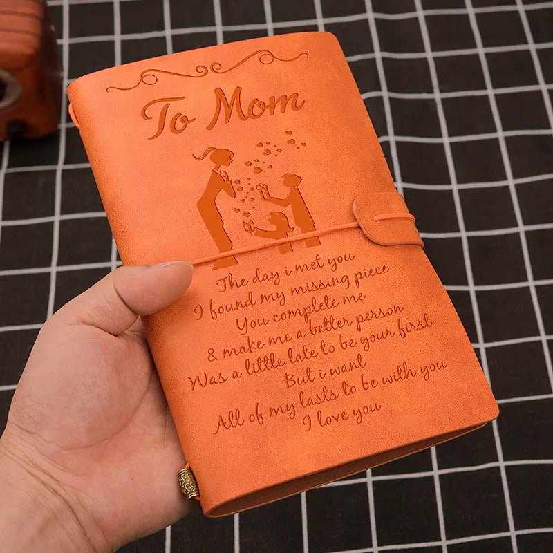 Engraved PU Leather Journal Gift for Son Daughter Dad Mom