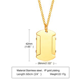 Medical Alarm ID Sign Pendant Stainless Steel Necklace