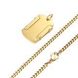 Medical Alarm ID Sign Pendant Stainless Steel Necklace