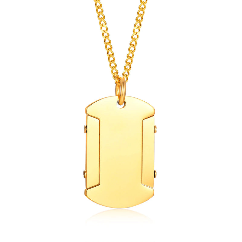 Medical Alarm ID Sign Pendant Stainless Steel Necklace