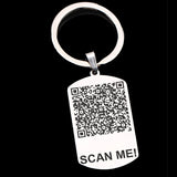 Personal QR Code Keychain Stainless Steel 3 Colors Charm Car Keyring