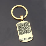 Personal QR Code Keychain Stainless Steel 3 Colors Charm Car Keyring