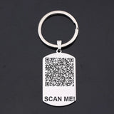 Personal QR Code Keychain Stainless Steel 3 Colors Charm Car Keyring