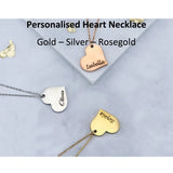 Heart Pendant Necklace with Personalized Engraving