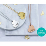 Heart Pendant Necklace with Personalized Engraving