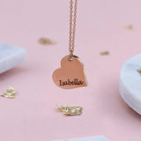 Heart Pendant Necklace with Personalized Engraving