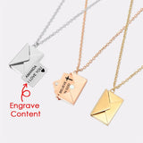 Engraved Letter Pendant Necklace for Women