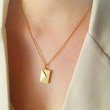 Engraved Letter Pendant Necklace for Women