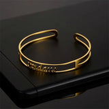 Personalized Name Bracelet Stainless Steel Adjustable Cuff Bangle