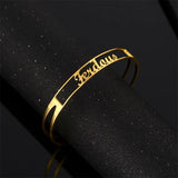 Personalized Name Bracelet Stainless Steel Adjustable Cuff Bangle