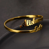 Personalized Couples Name Steel Silver Bracelets Women Bangle