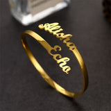 Personalized Couples Name Steel Silver Bracelets Women Bangle