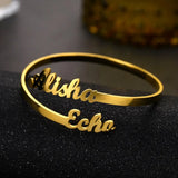 Personalized Couples Name Steel Silver Bracelets Women Bangle