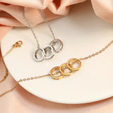 Personalized Birthstone Circle Family Name Necklace Engraved Ring Pendant