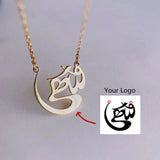 Custom Logo Necklace Stainless Steel Engraved Picture Name Pendant
