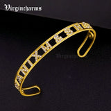 Custom Name Letter Zircon Stainless Steel Bangle