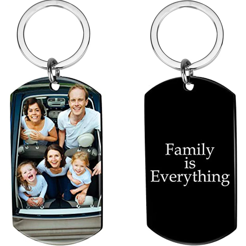 Personalized Photo Multi-Shape Keychain Stainless Steel Key Ring