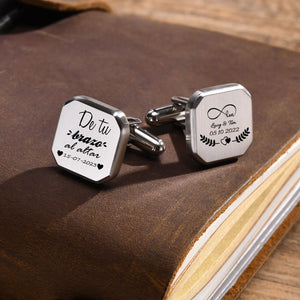 Personalized Engraved Cufflink, Wedding Jewelry Gift