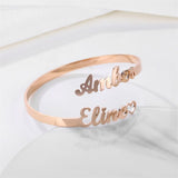 Customized Double Name Heart Bracelet for Couple