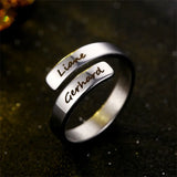 Custom Stainless Steel Name Rings for Couples