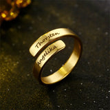 Custom Stainless Steel Name Rings for Couples