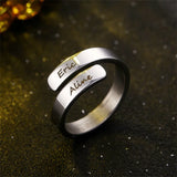 Custom Stainless Steel Name Rings for Couples