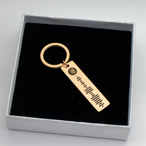 Personalized Sound Wave Keychain Stainless Steel Name Text Llaveros