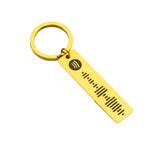 Personalized Sound Wave Keychain Stainless Steel Name Text Llaveros