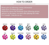 Personalized Stainless Steel Beads Cuff Bangle Birthstone Charm Engraved Names