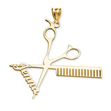 Personalized Hairstylist Scissors Comb Necklace Hairdresser Men Women