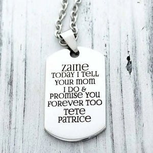 Personalized Name Plate Necklace Men Stainless Steel Chain Dog Tag Pendant