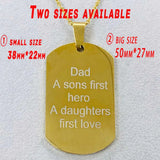 Personalized Name Plate Necklace Men Stainless Steel Chain Dog Tag Pendant