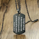 Personalized Name Plate Necklace Men Stainless Steel Chain Dog Tag Pendant