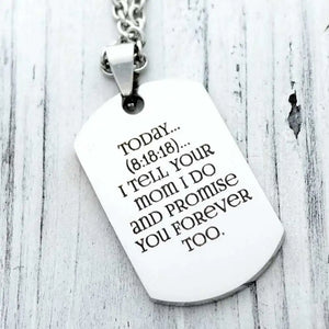 Personalized Name Plate Necklace Men Stainless Steel Chain Dog Tag Pendant