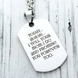 Personalized Name Plate Necklace Men Stainless Steel Chain Dog Tag Pendant