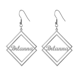 Personalized Name Earrings Stainless Steel Women's Girls Jewelry