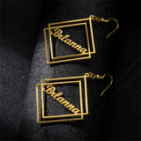 Personalized Name Earrings Stainless Steel Women's Girls Jewelry