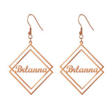 Personalized Name Earrings Stainless Steel Women's Girls Jewelry