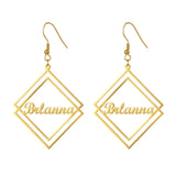 Personalized Name Earrings Stainless Steel Women's Girls Jewelry