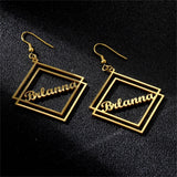 Personalized Name Earrings Stainless Steel Women's Girls Jewelry
