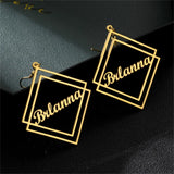 Personalized Name Earrings Stainless Steel Women's Girls Jewelry