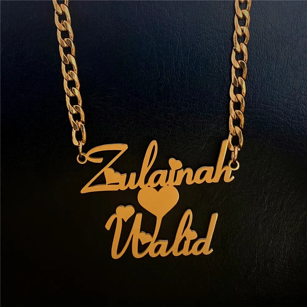 Custom Stainless Steel Name Necklace with 5mm Cuban Chain