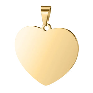 Heart Love Engrave Photo Name Necklace Personalized Stainless Steel Name Pendant