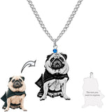 Pet Engraved Photo Stainless Steel Necklace Personalized Birthstone Jewelry