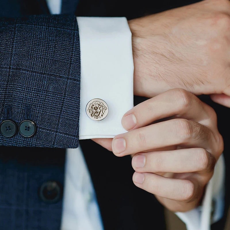 Personalized Pet Portrait Cufflinks for Men - Wedding Accessories