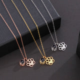 Dog Paws Projection Necklace Pendant Jewelry For Lover Girlfriend