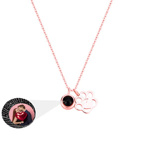 Dog Paws Projection Necklace Pendant Jewelry For Lover Girlfriend