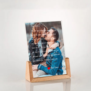 Personalized Love Letter Wood Frame - Custom Message for Couple Anniversary