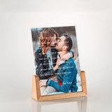 Personalized Love Letter Wood Frame - Custom Message for Couple Anniversary
