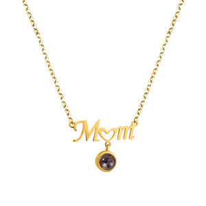 925 Silver Necklace Picture 100 Languages MOM Pendant
